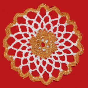 Gold Flower Christmas Ornament – Free Crochet Pattern