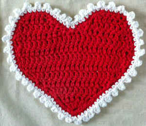 #1 Valentine Heart Crochet Dishcloth