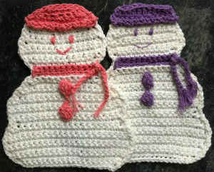 #36 Snow Lady Crochet Dishcloths