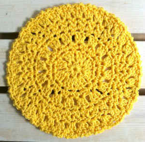#65 Round Sunshine Crochet Dishcloth