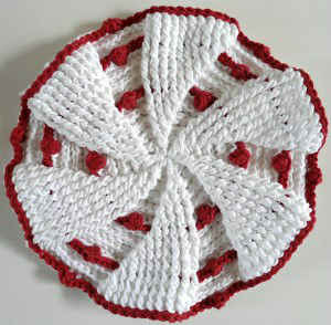 #339 Red & White Pinwheel Dishcloth – Maggie Weldon Maggies Crochet