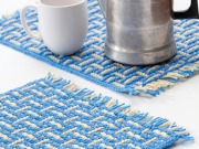 Free Mosaic Basketweave Placemat Crochet Pattern from RedHeart.com