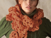 Free Swirling Fans Scarf Crochet Pattern from RedHeart.com