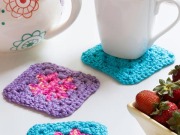 Free Single Square Coasters Crochet Pattern from RedHeart.com