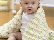 Free Coziest Baby Blanket Ever Crochet Pattern from RedHeart.com