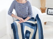 Free Crochet Granny Blues Lapghan Pattern from RedHeart.com