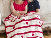 Free Crochet Pattern Be My Valentine Throw From RedHeart.com