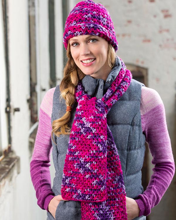Free Woven Stitch Hat & Scarf Crochet Pattern from ...