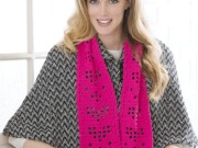 Free Crochet Pattern Shimmery Hearts Scarf Crochet Pattern From RedHeart.com