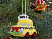 Free NYC Cab Ornament Crochet Pattern from RedHeart.com