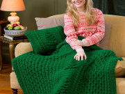 Free Yule Tree Throw & Pillow Crochet Pattern from RedHeart.com