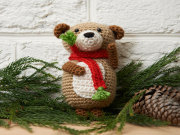 Free Bear Ornament Crochet Pattern from RedHeart.com