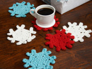 Free Snowflake Coasters Crochet Pattern from RedHeart.com