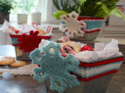 Free Holiday Wrapped Tins Crochet Pattern from RedHeart.com