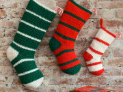 Free Waiting for Santa Stockings Crochet Pattern from RedHeart.com