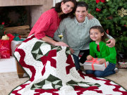 Free Christmas Wreath Throw Crochet Pattern from RedHeart.com