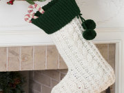 Free Crochet Cable Stocking Pattern from RedHeart.com
