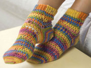 Free Crochet Heart & Sole Socks Pattern from RedHeart.com