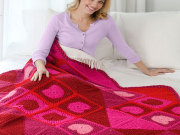 Free Warm My Heart Throw Crochet Pattern from RedHeart.com