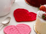 Free Valentine Heart Coaster Crochet Pattern from RedHeart.com