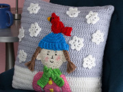Free Snowy Day Pillow Crochet Pattern from RedHeart.com